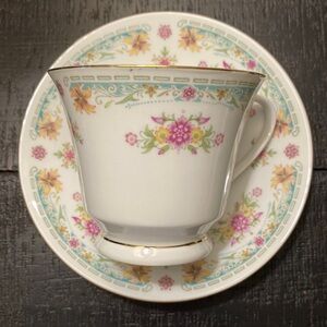 Vintage H.9 Peacock Stamp Floral Cup & Saucer Made In China!